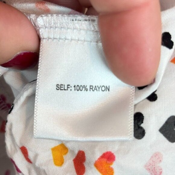 Jane and Delancey Womens' All over heart pattern tiered ruffle blouse size XL - Picture 6 of 12